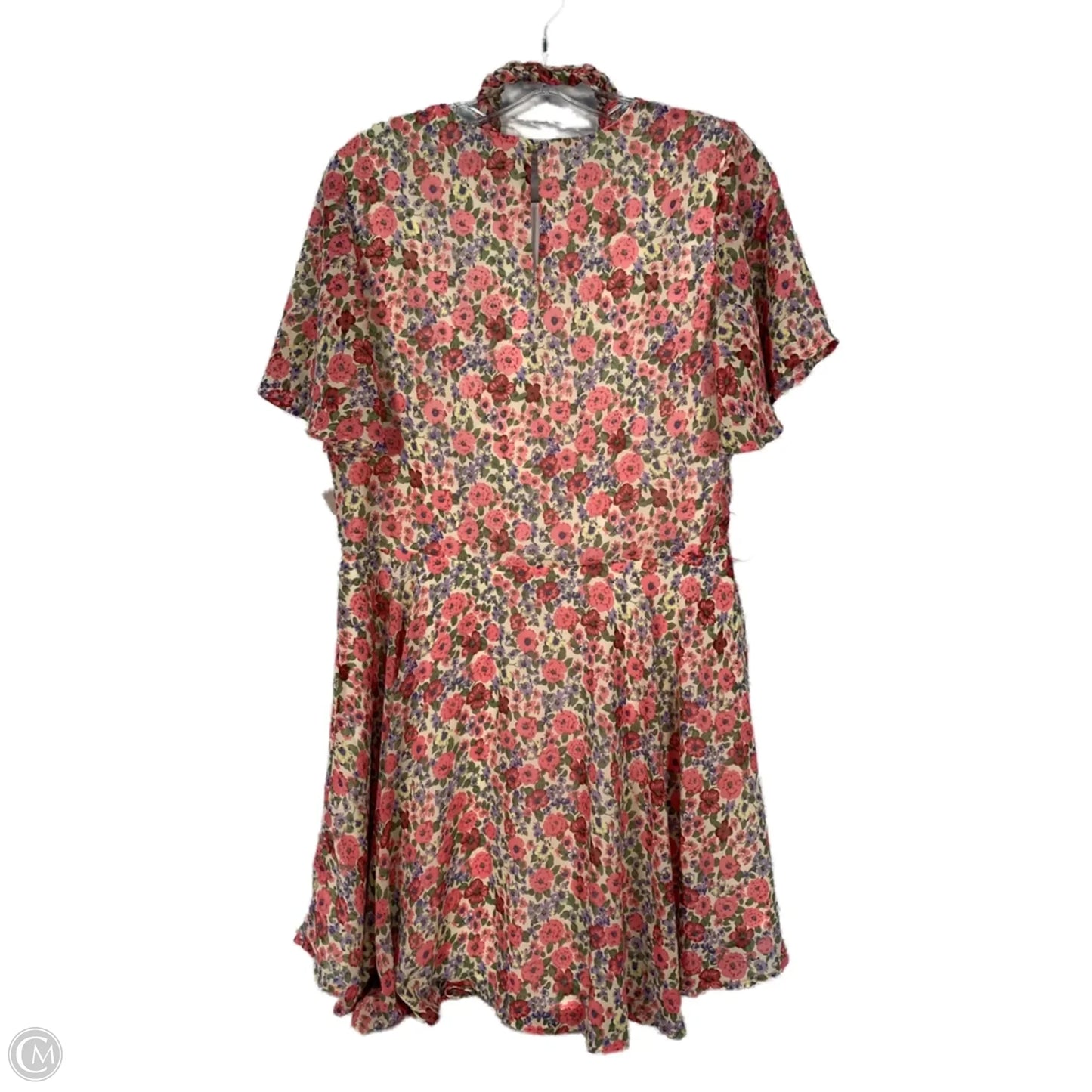 Dress Party Short By English Factory In Cream & Pink, Size: S