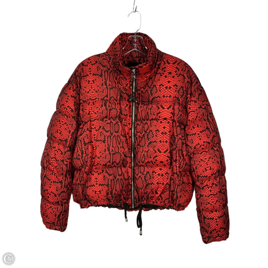 Jacket Puffer & Quilted By Zara In Black & Red, Size: M