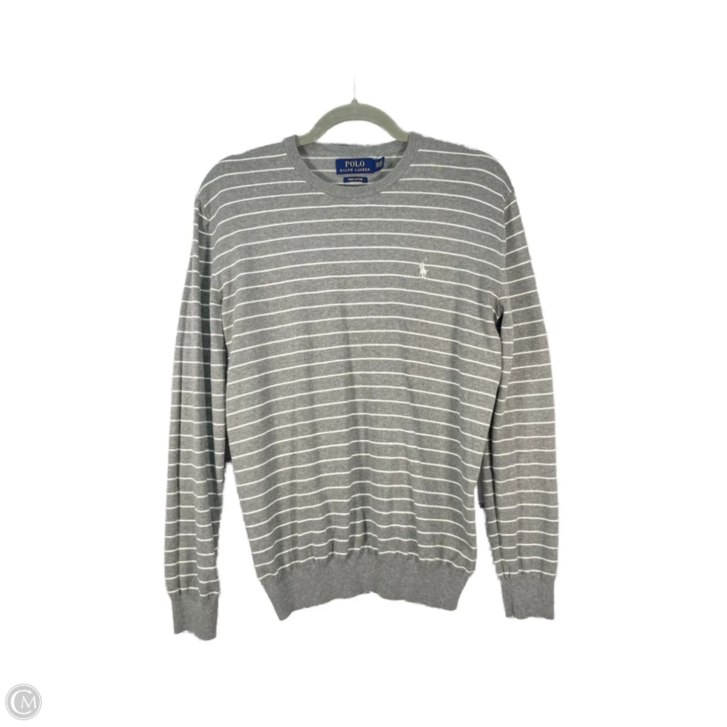 Sweater By Polo Ralph Lauren In Grey & White, Size: Xs