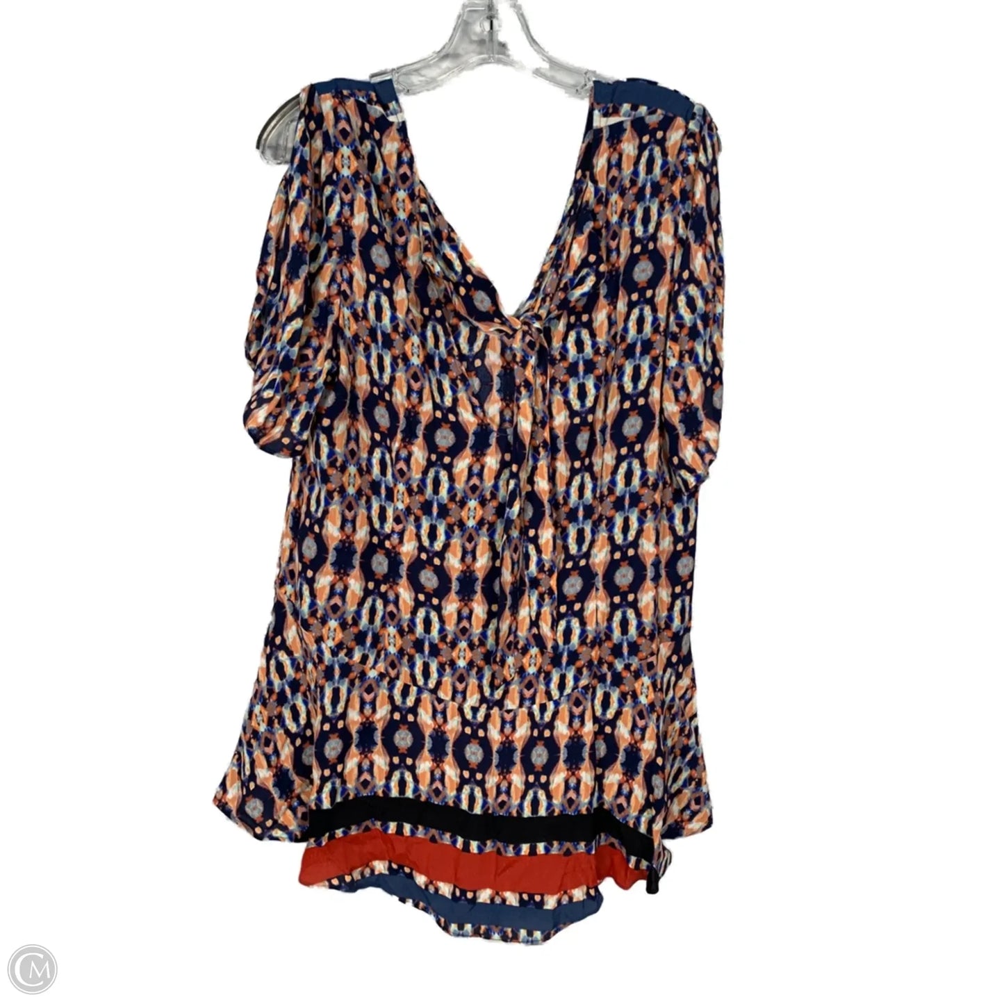 Blouse Short Sleeve By Tracy Reese In Blue & Orange, Size: L