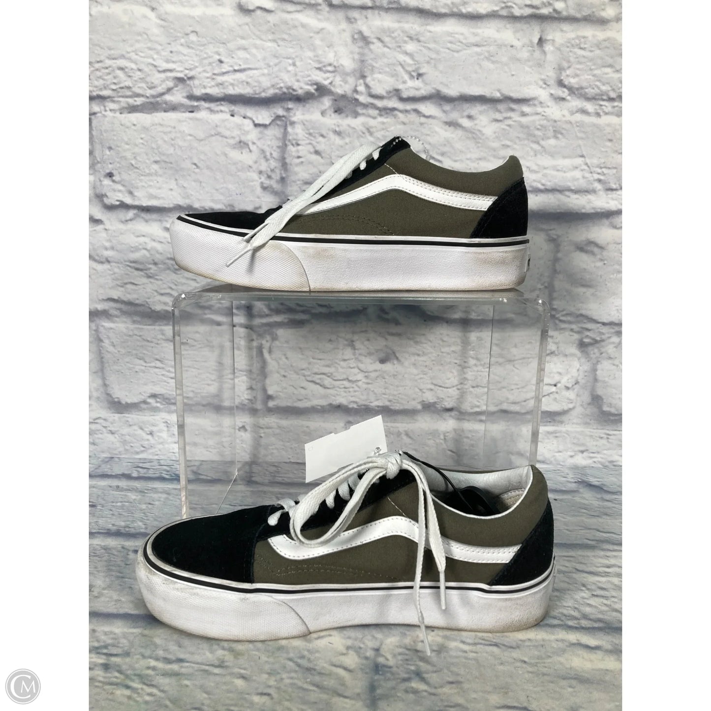 Shoes Sneakers Platform By Vans In Black & Green, Size: 9