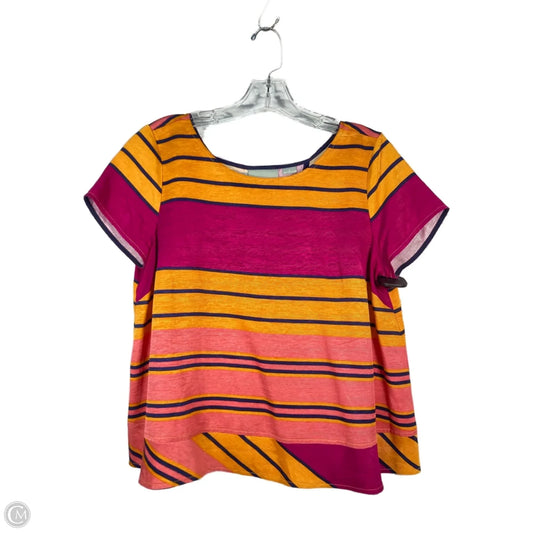 Top Short Sleeve By Maeve In Orange & Purple, Size: M