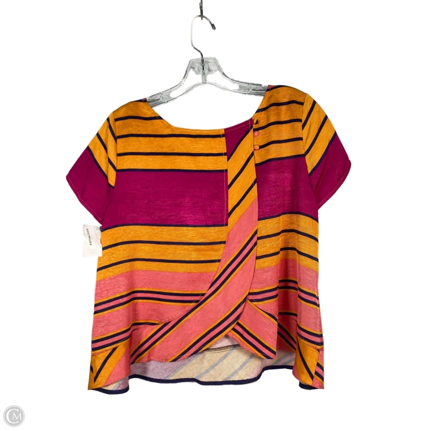 Top Short Sleeve By Maeve In Orange & Purple, Size: M