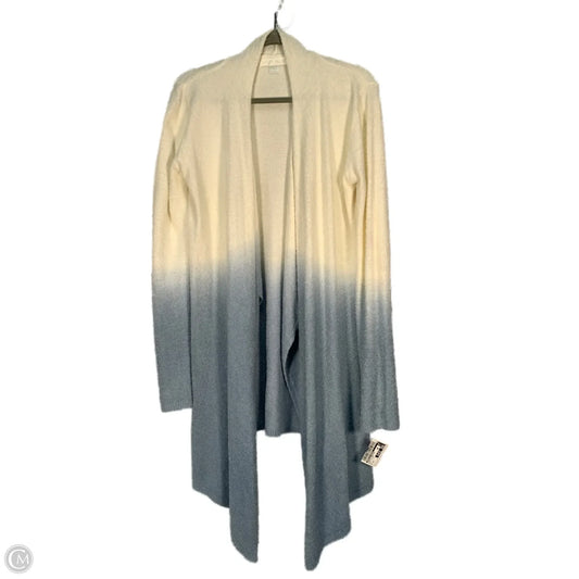Sweater Cardigan By Barefoot Dreams In Blue & Cream, Size: M