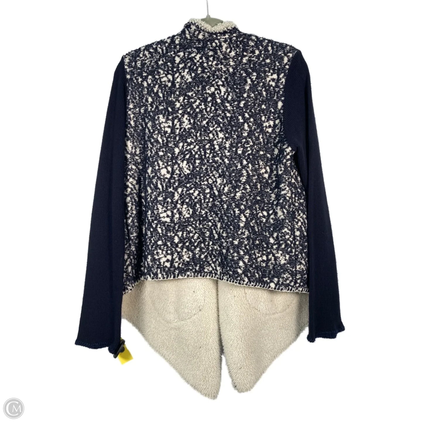 Jacket Faux Fur & Sherpa By Johnny Was In Blue & Cream, Size: M