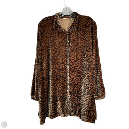Top Long Sleeve By Soft Surroundings In Animal Print, Size: 1x