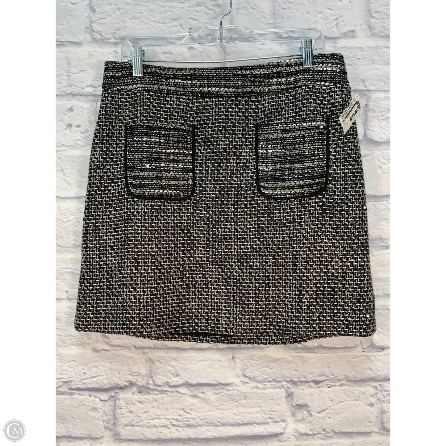 Skirt Mini & Short By Loft In Black & Cream, Size: 10