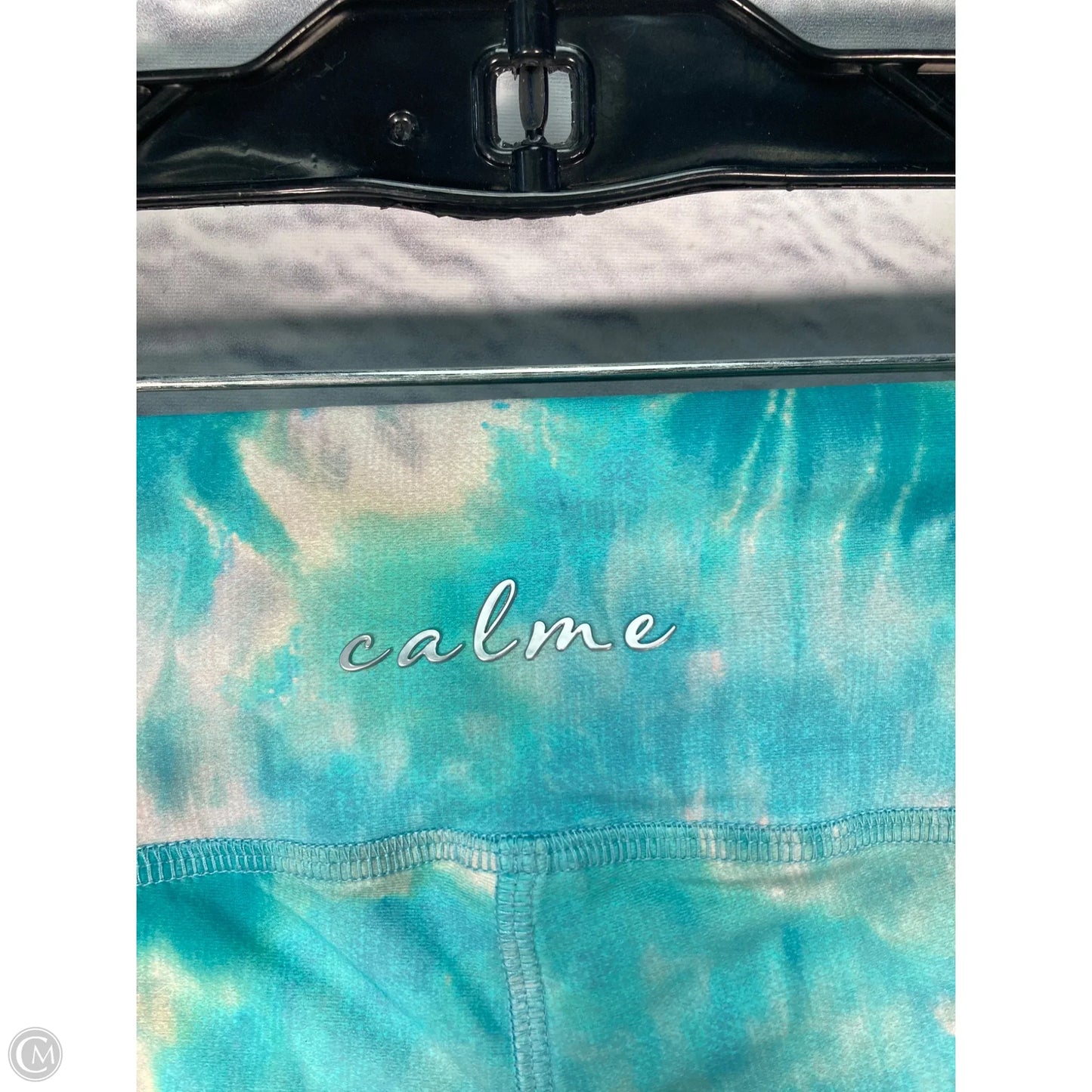 Athletic Leggings By Johnny Was In Blue & Cream, Size: S