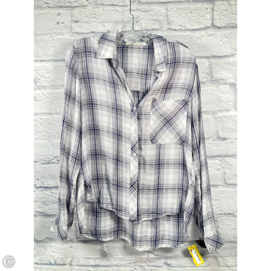 Top Long Sleeve By Cloth & Stone In Grey & Purple, Size: S