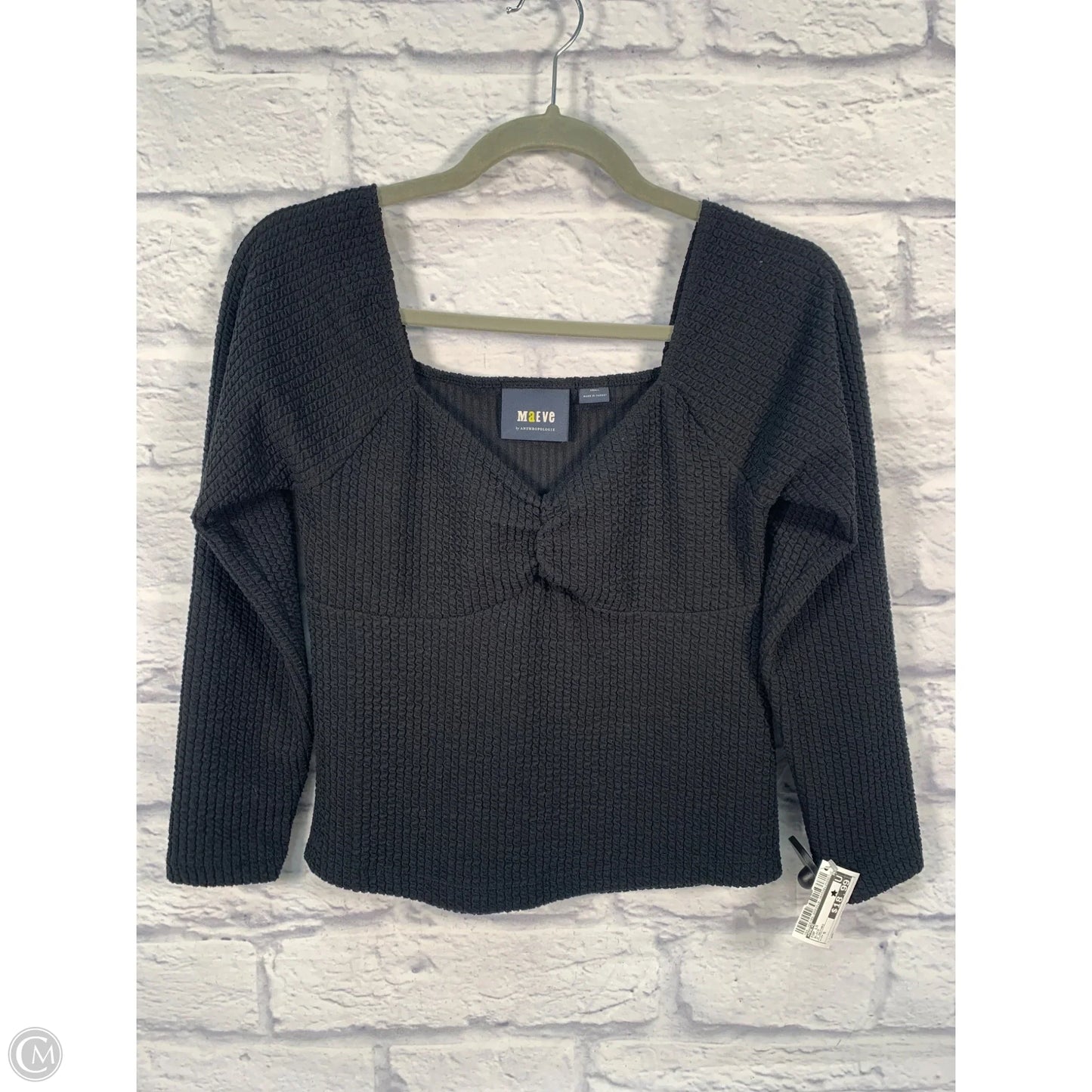 Top Long Sleeve By Maeve In Black, Size: S