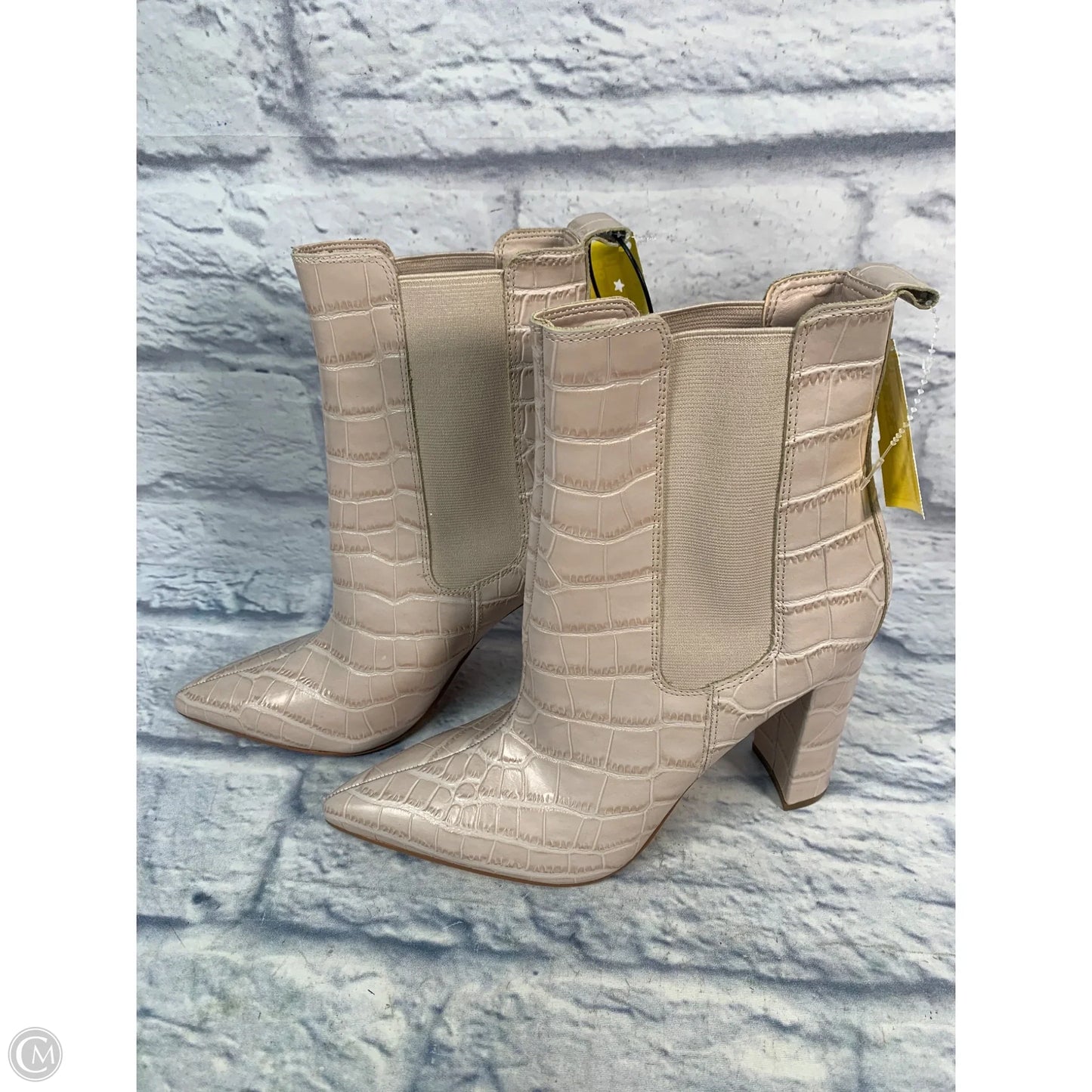 Boots Ankle Heels By Marc Fisher In Cream, Size: 8.5