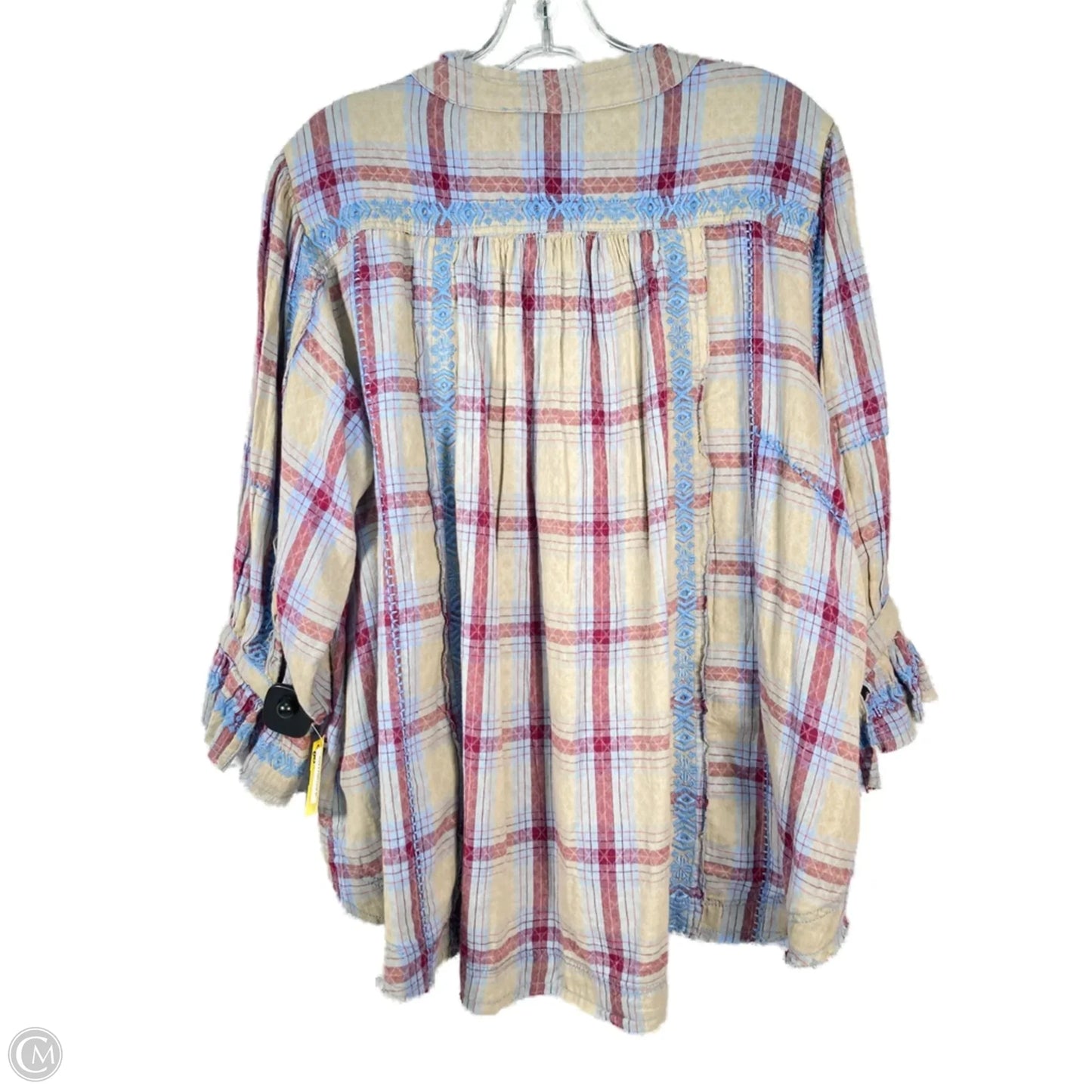 Top Long Sleeve By We The Free In Blue & Red, Size: Xs