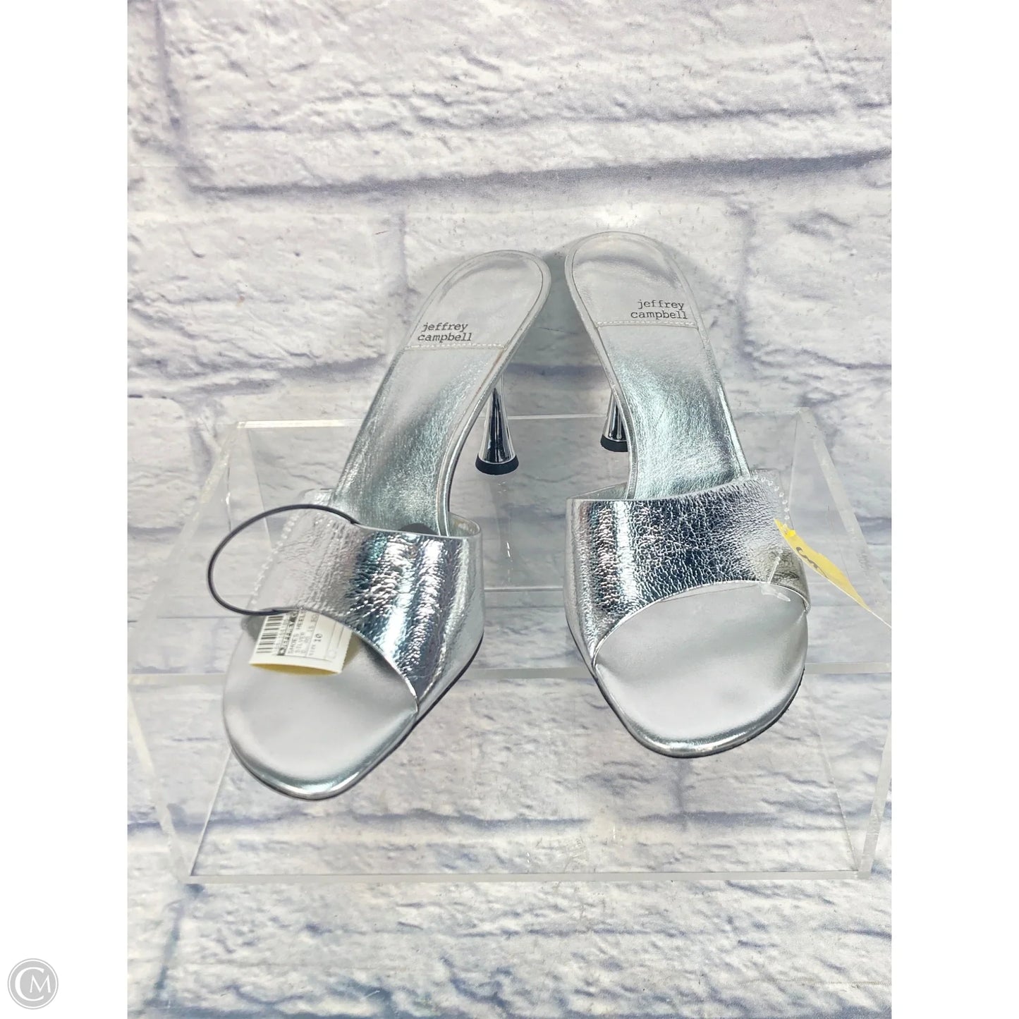 Shoes Heels Stiletto By Jeffrey Campbell In Silver, Size: 10