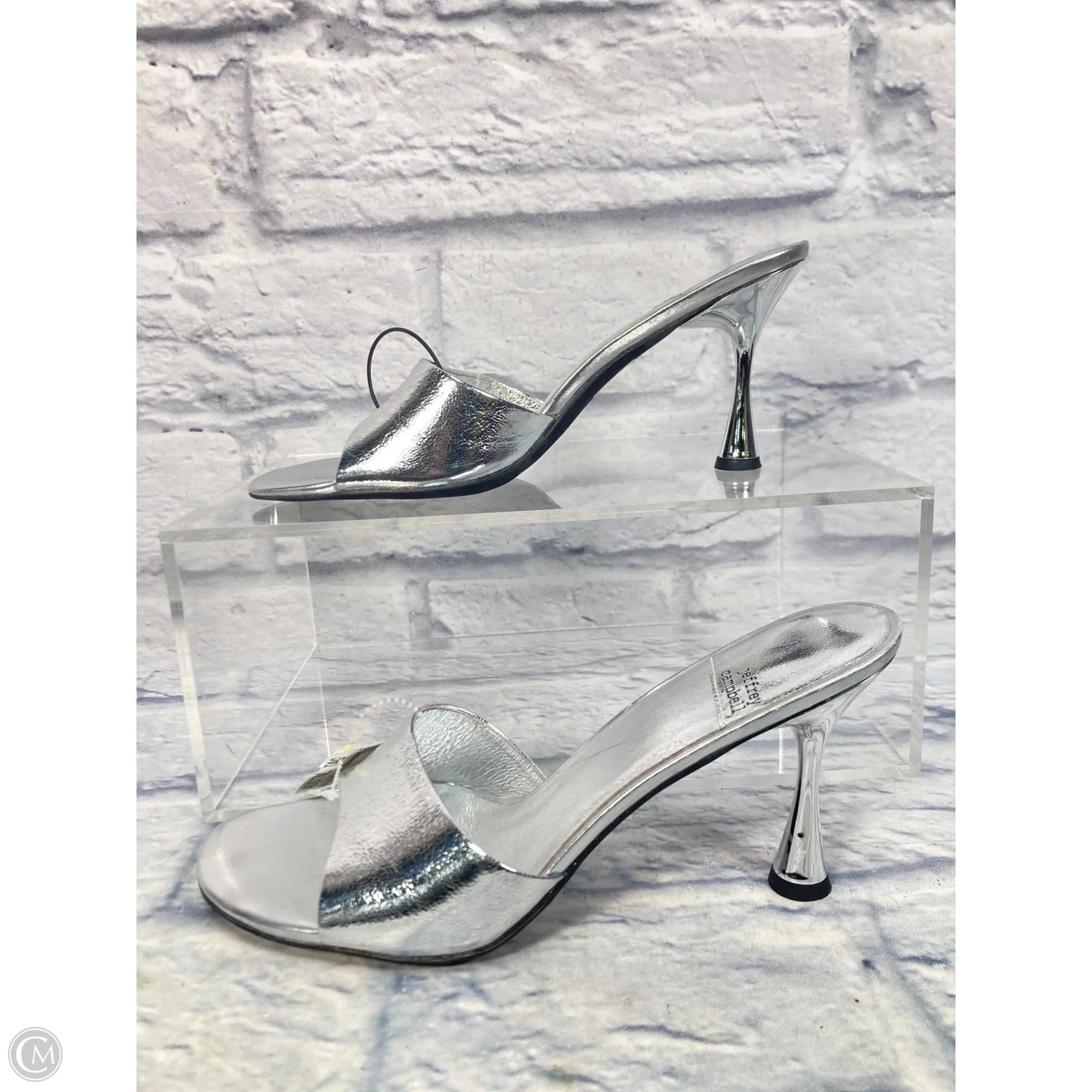 Shoes Heels Stiletto By Jeffrey Campbell In Silver, Size: 10