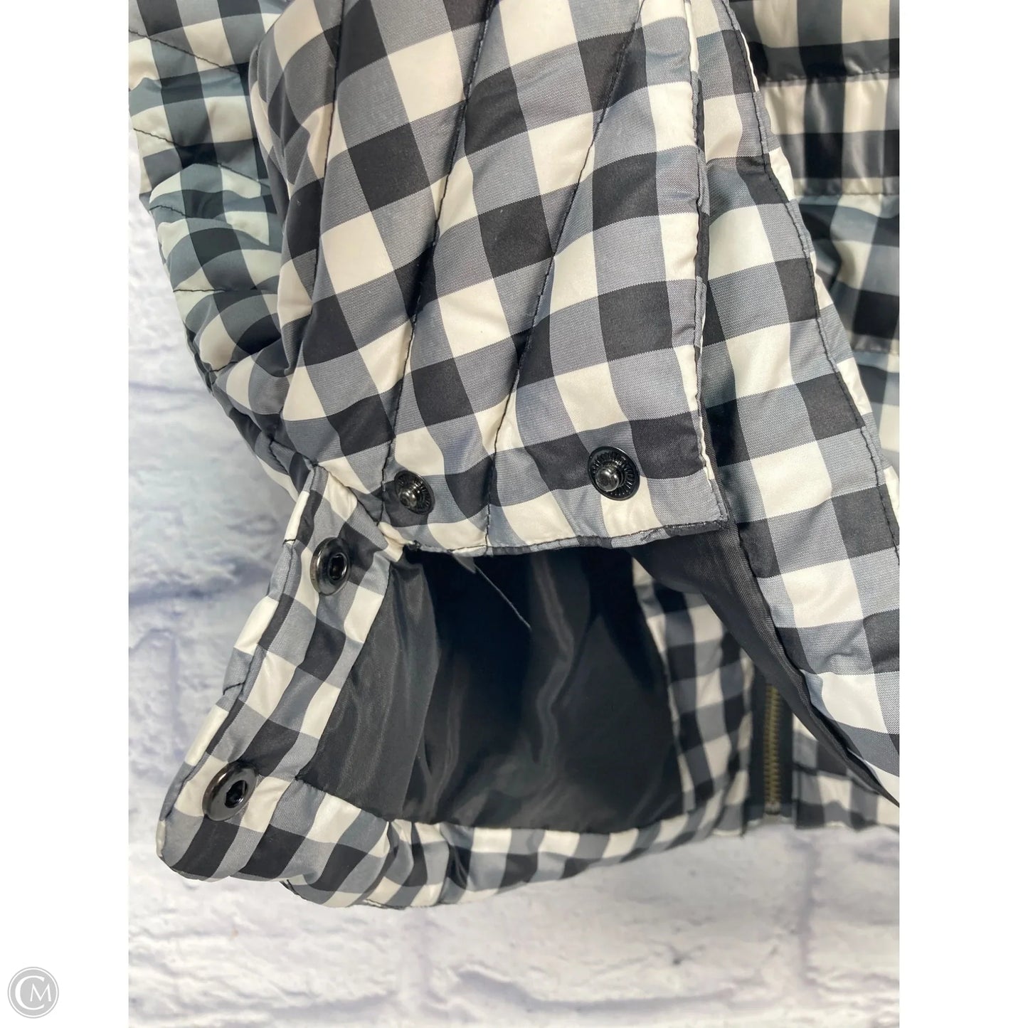 Vest Puffer & Quilted By Talbots In Black & Cream, Size: S