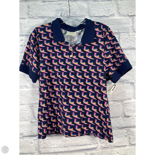 Top Short Sleeve By Maeve In Blue & Pink, Size: L