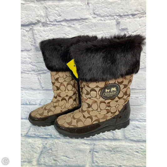 Boots Designer By Coach In Brown, Size: 9