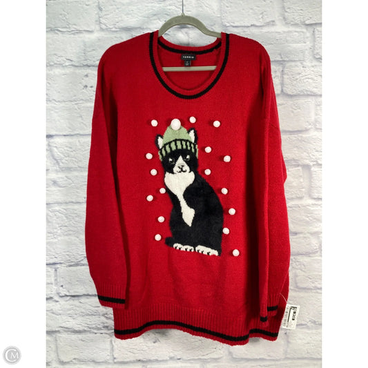 Sweater By Torrid In Black & Red, Size: 2x