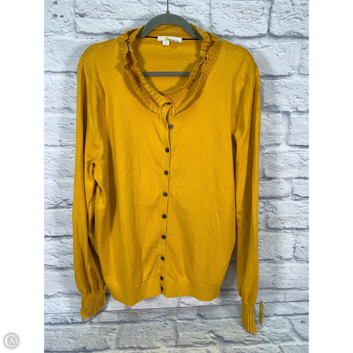 Sweater Cardigan By Boden In Yellow, Size: 2x