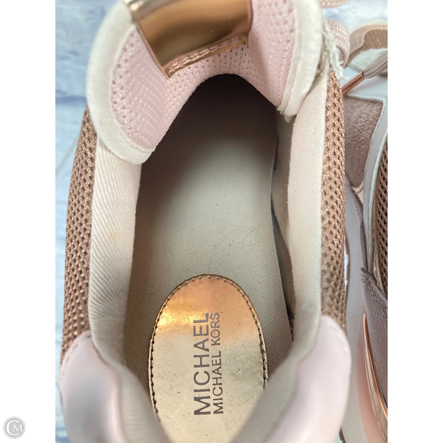Shoes Sneakers By Michael By Michael Kors In Gold & Pink, Size: 6