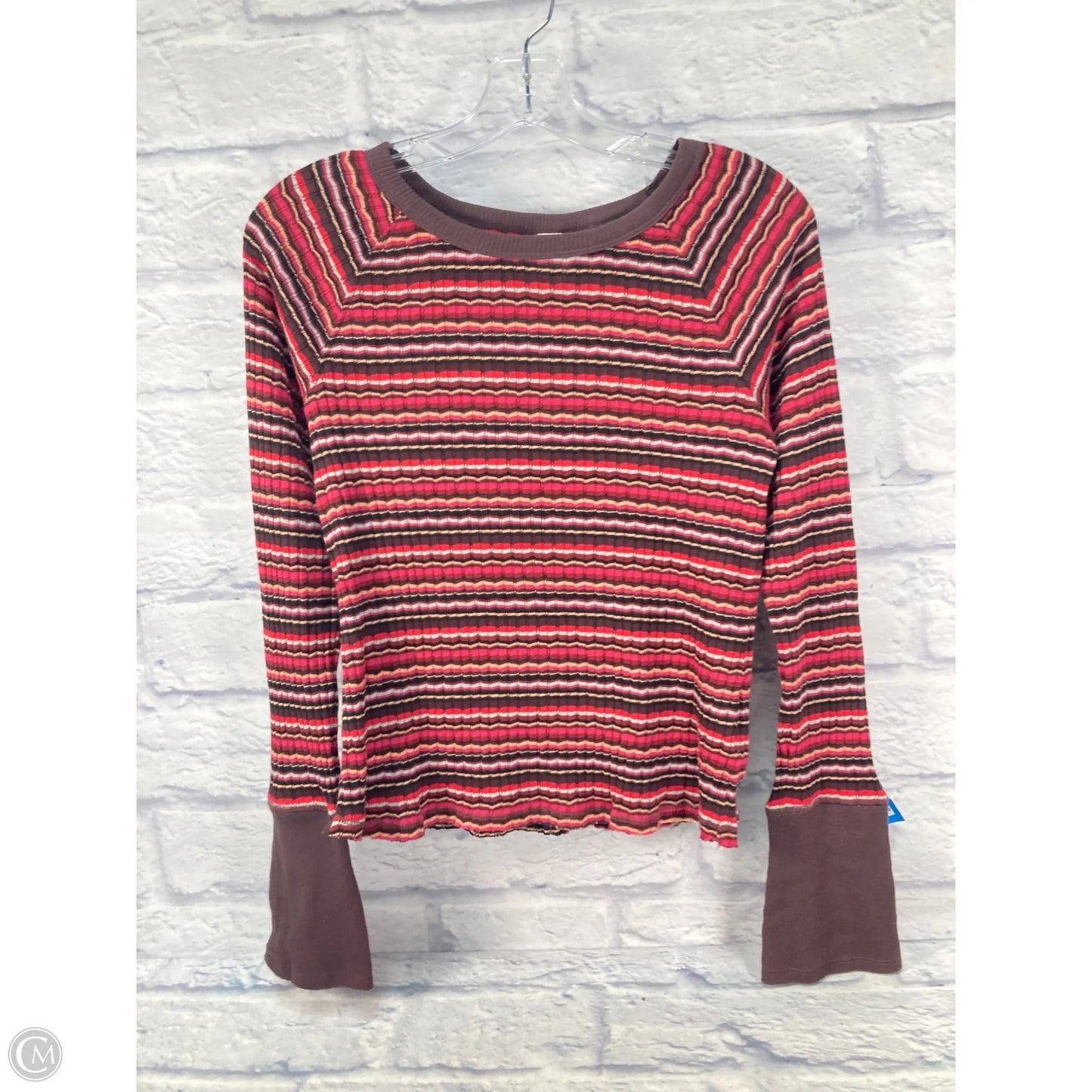 Top Long Sleeve By We The Free In Brown & Pink, Size: M