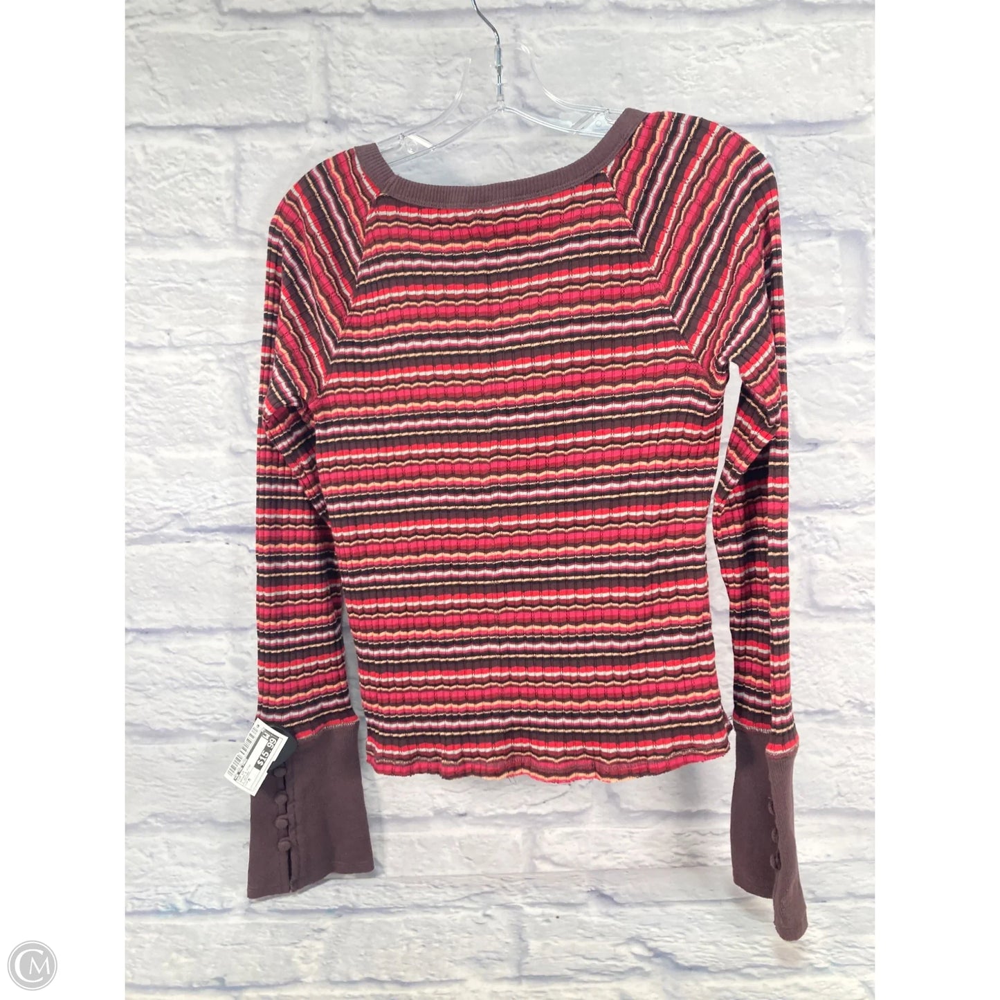 Top Long Sleeve By We The Free In Brown & Pink, Size: M