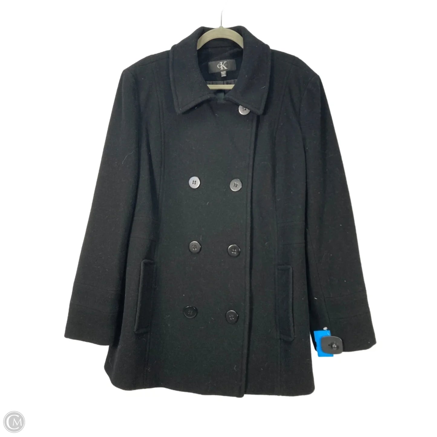Coat Peacoat By Calvin Klein In Black, Size: Xxl