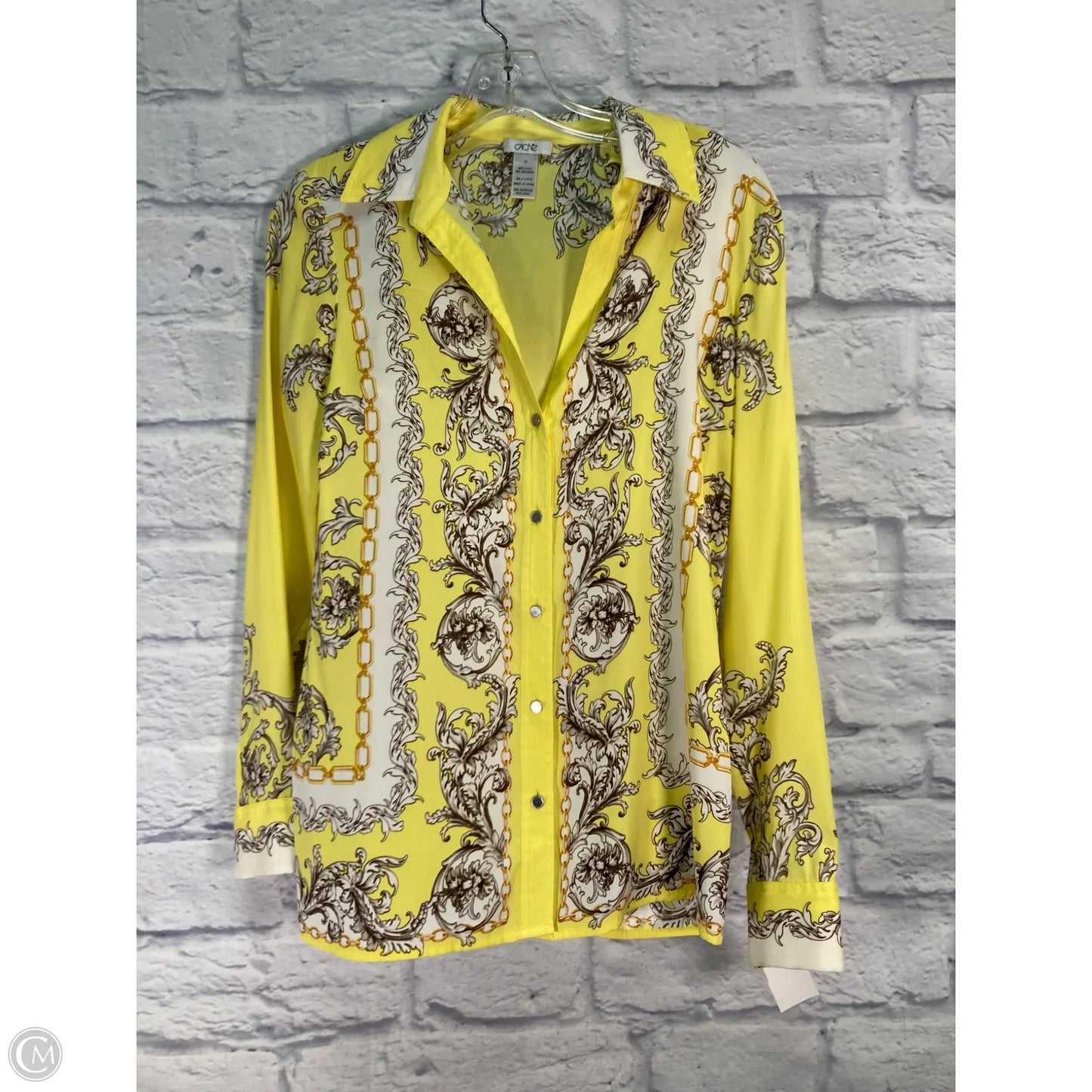 Top Long Sleeve By Cache In Yellow, Size: Xs