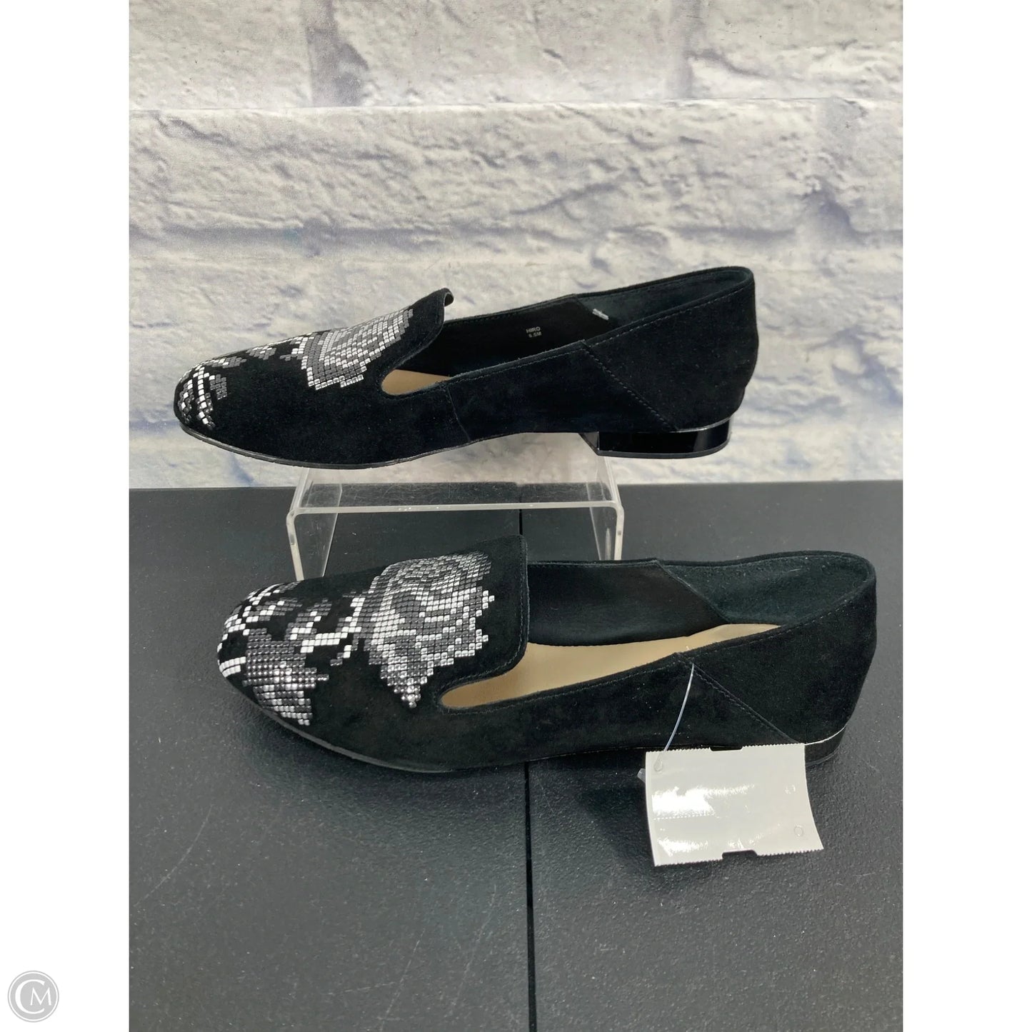 Shoes Flats By Donald Pliner In Black & Silver, Size: 6.5