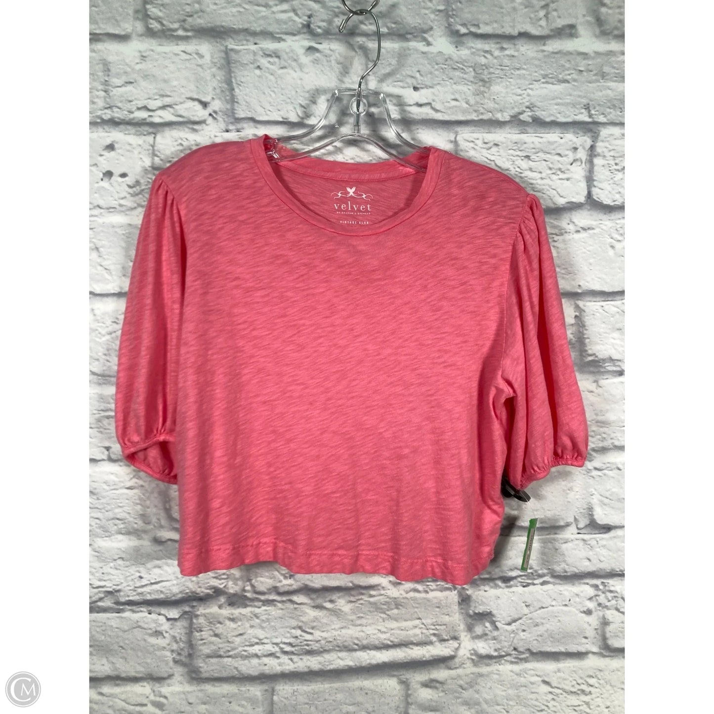 Top Short Sleeve By Velvet By Graham & Spencer In Pink, Size: M