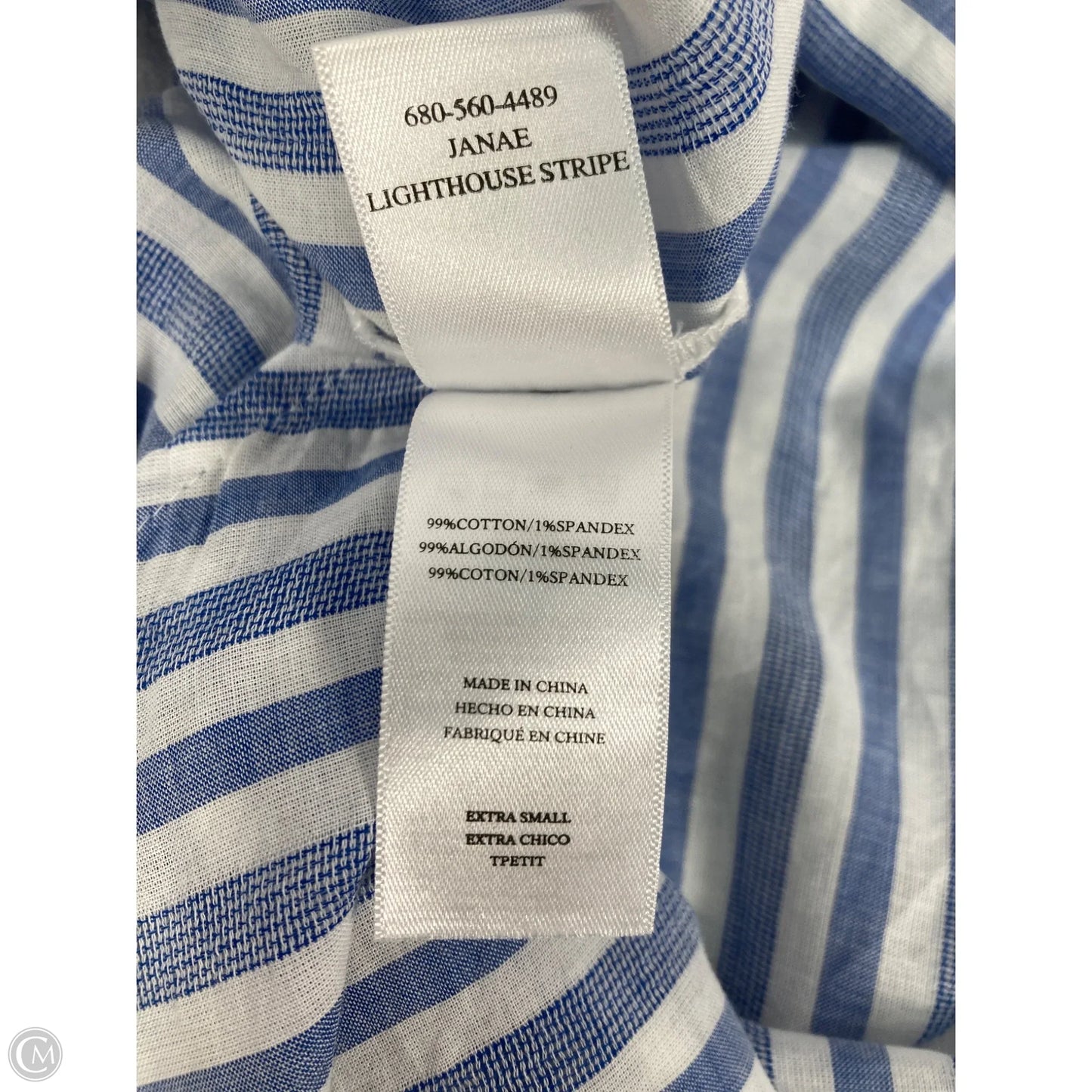 Tunic Long Sleeve By Rails In Blue & White, Size: Xs