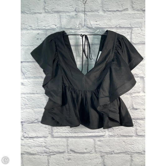 Blouse Short Sleeve By Clothes Mentor In Black, Size: Xs