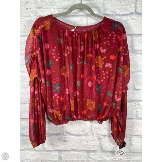 Blouse Long Sleeve By Free People In Red, Size: Xs