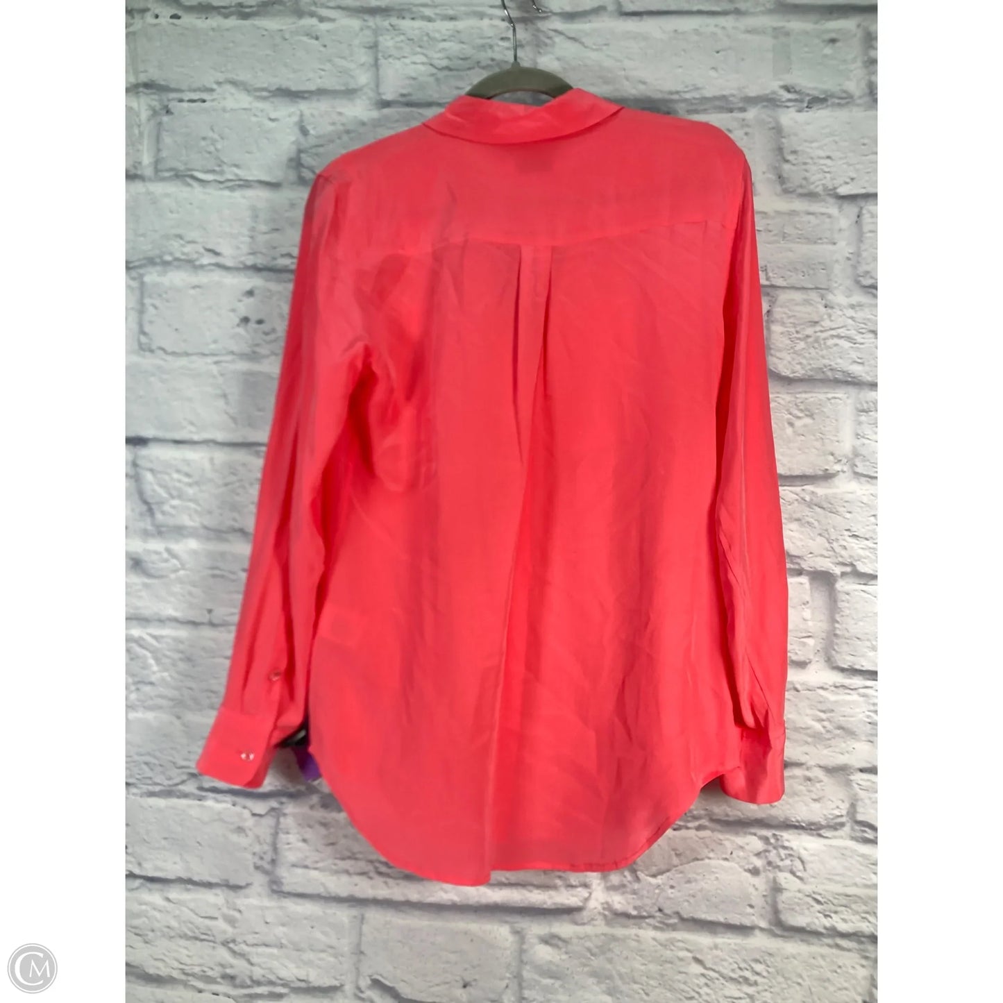 Blouse Long Sleeve By Equipment In Pink, Size: S