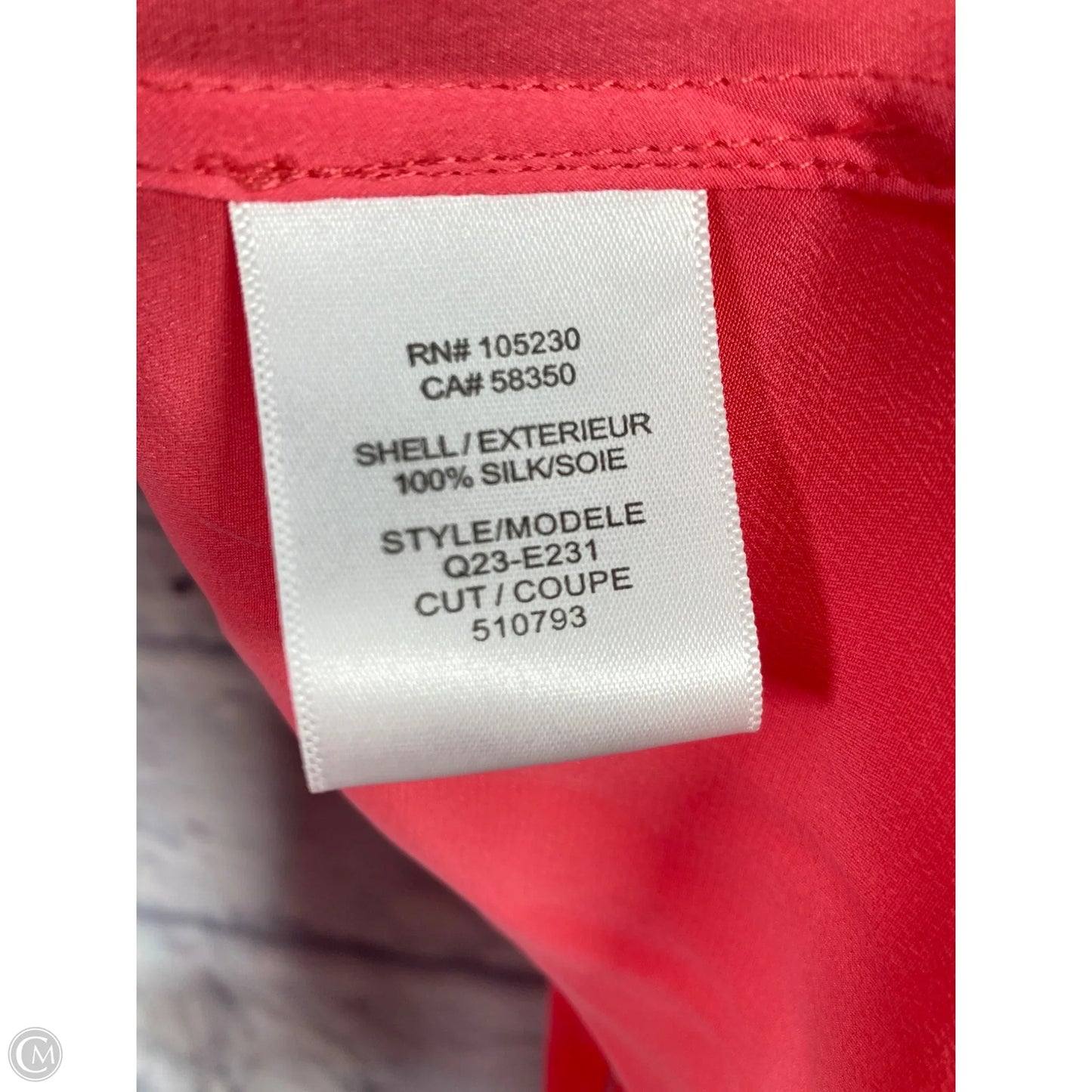 Blouse Long Sleeve By Equipment In Pink, Size: S