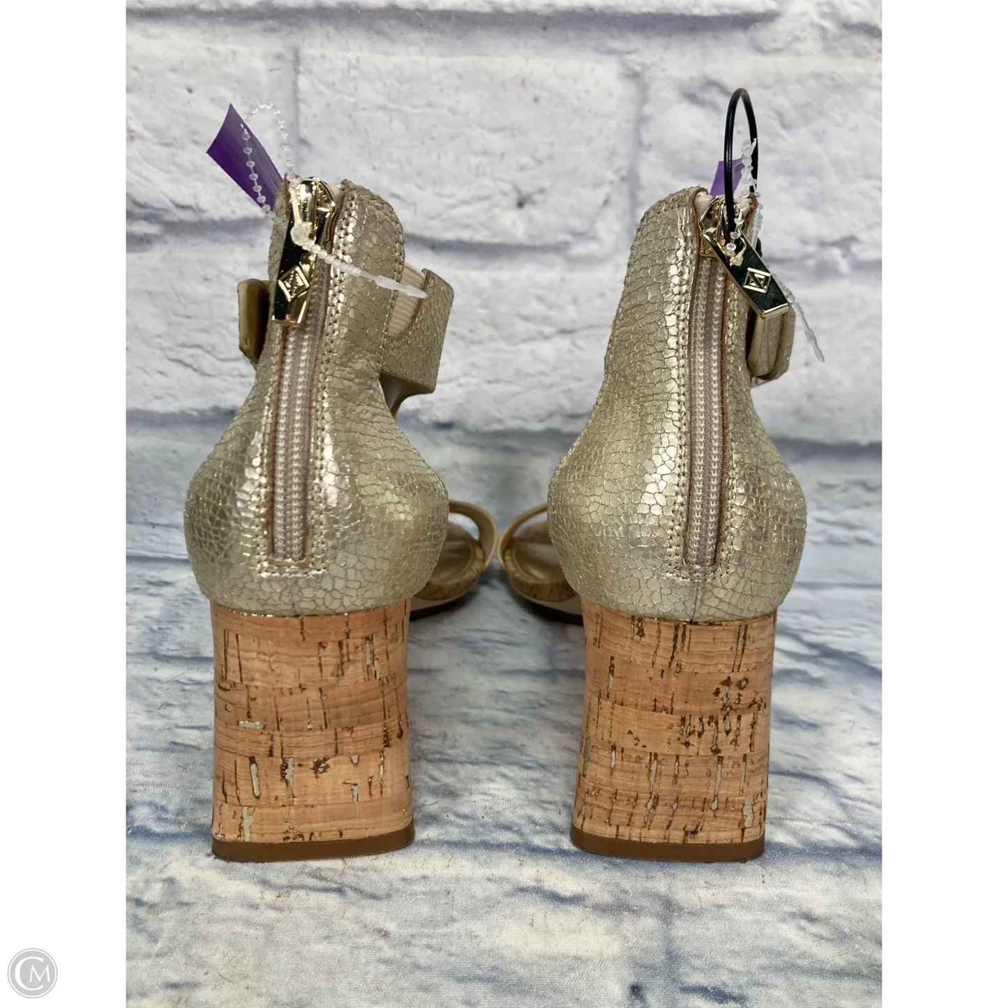 Sandals Heels Block By Donald Pliner In Gold, Size: 10