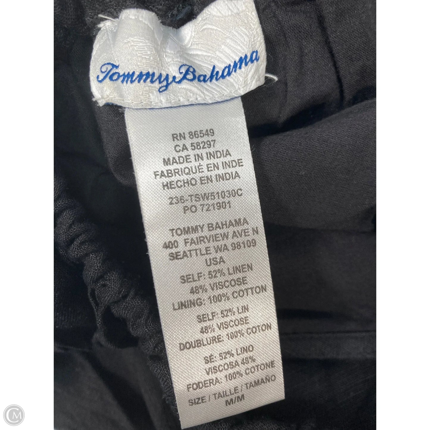 Dress Casual Short By Tommy Bahama In Black, Size: M
