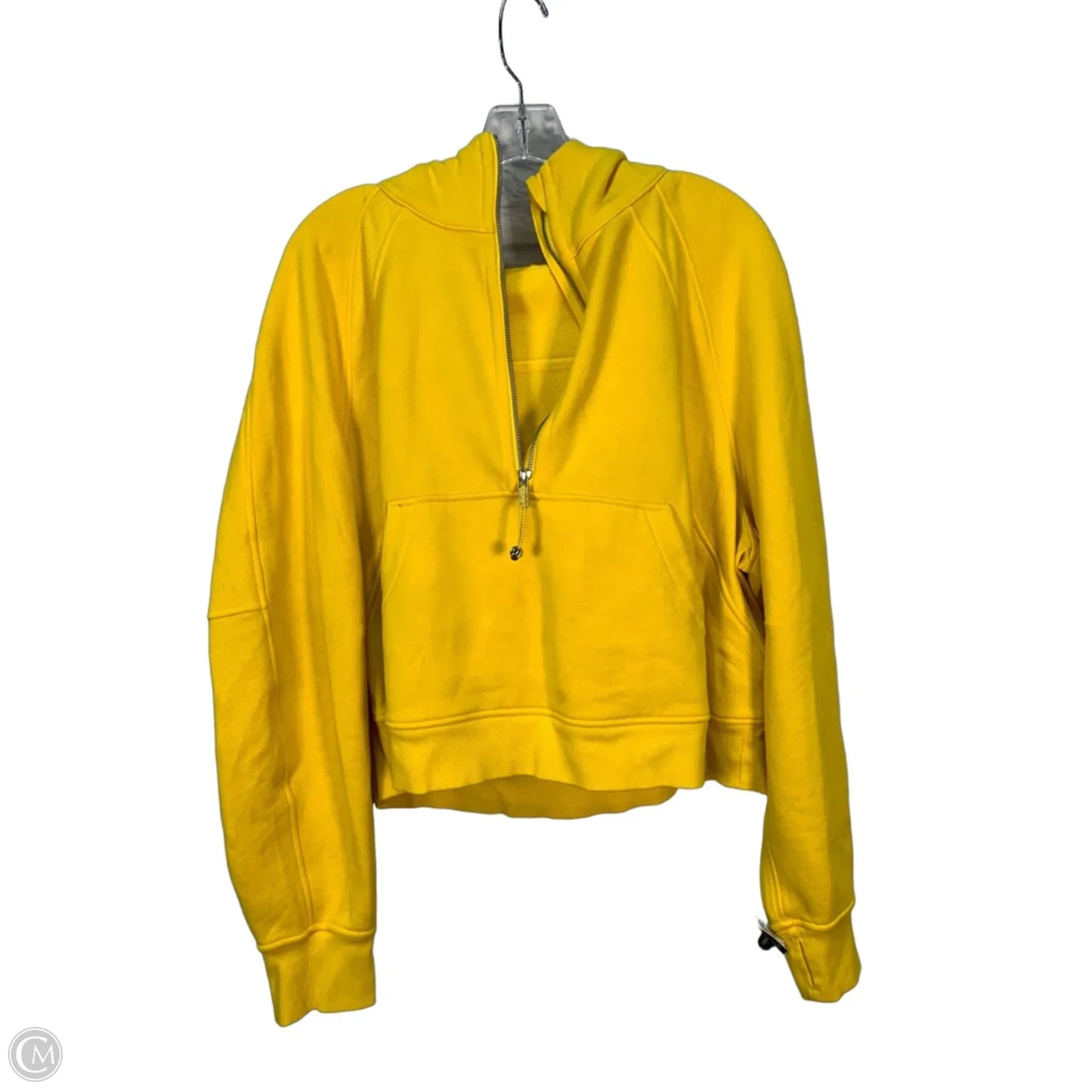 Athletic Sweatshirt Hoodie By Lululemon In Yellow, Size: Xl