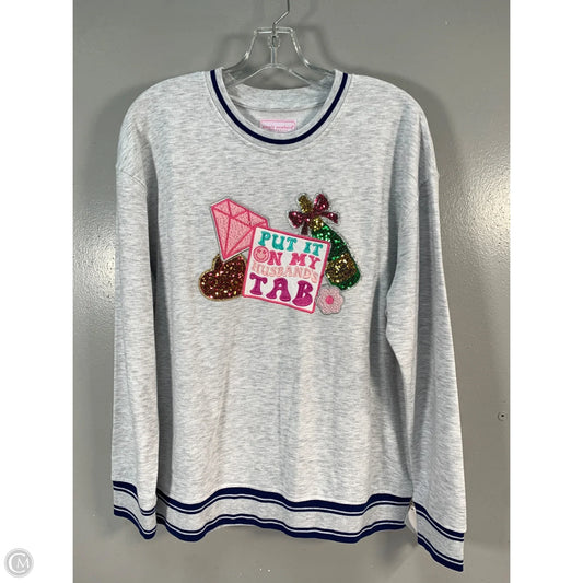 Sweatshirt Crewneck By Simply Southern In Grey, Size: M