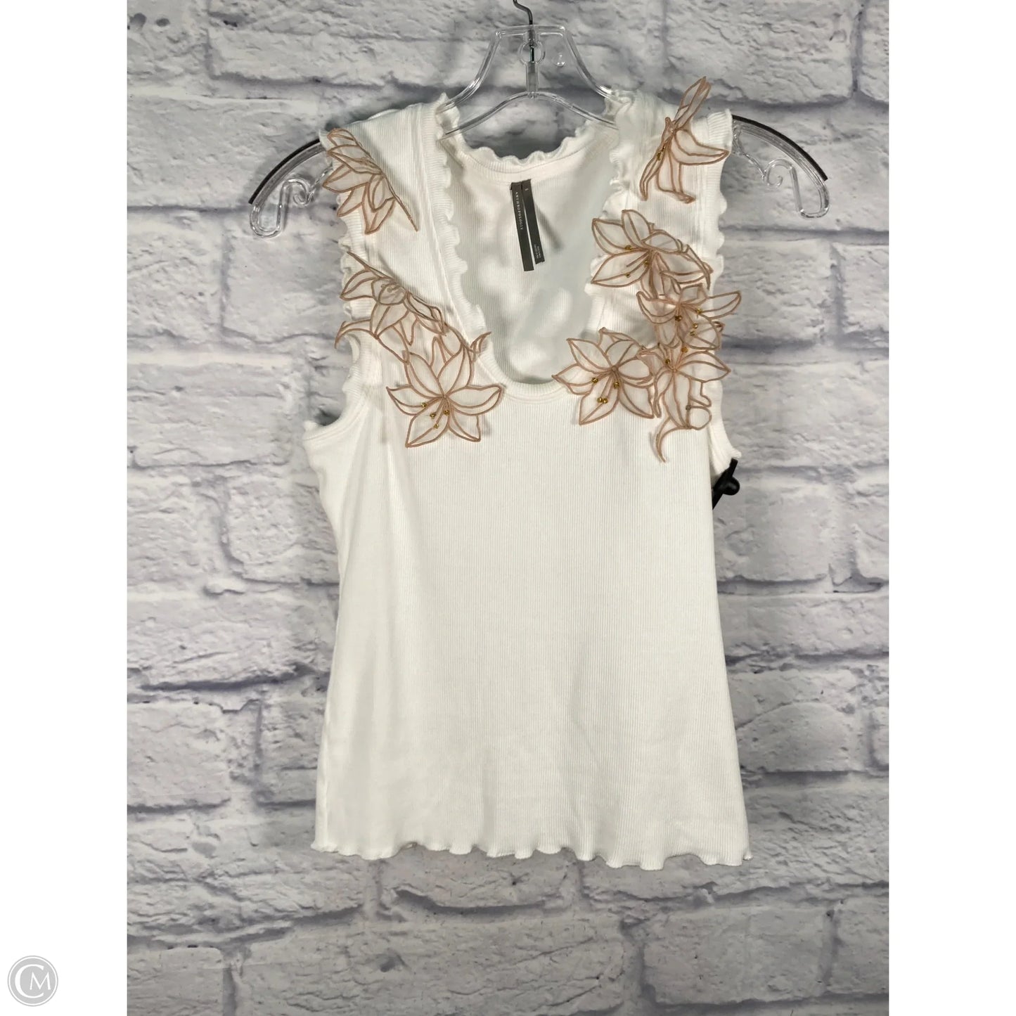 Top Sleeveless By Anthropologie In White, Size: S