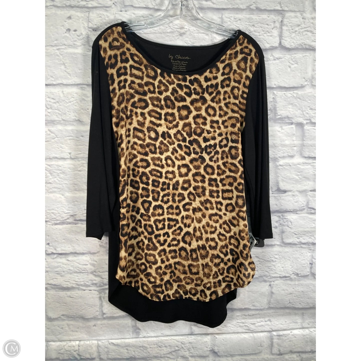 Tunic Long Sleeve By Chicos In Animal Print, Size: M
