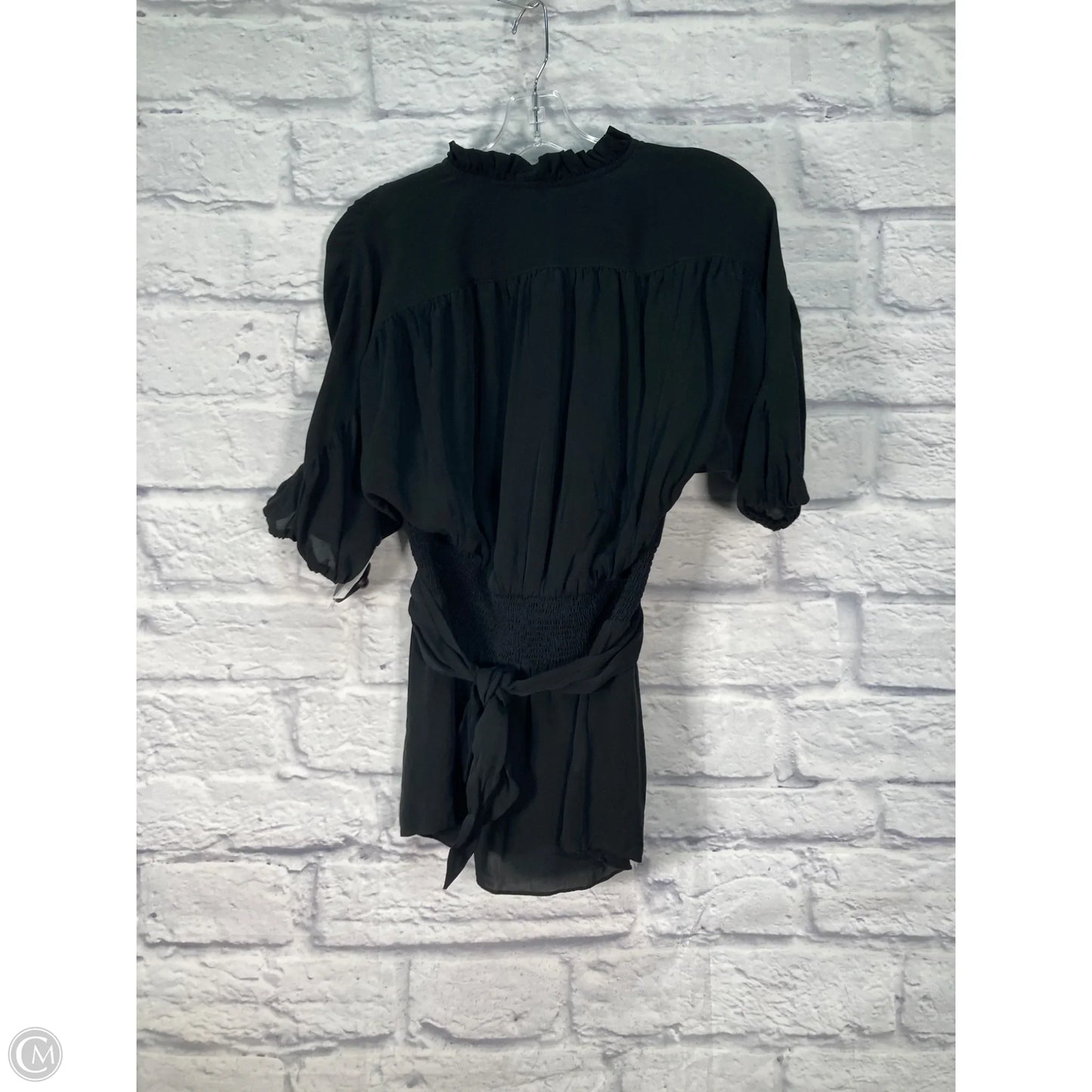 Blouse Short Sleeve By Bcbgmaxazria In Black, Size: Xs