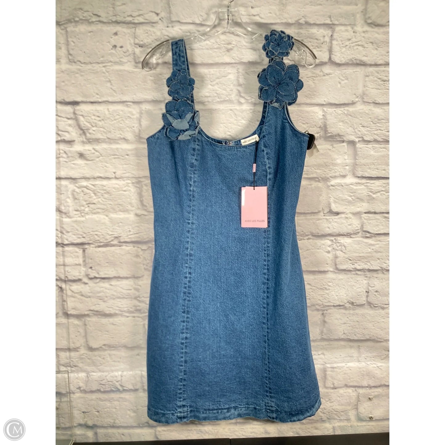Dress Casual Short By Avec Les Filles In Blue Denim, Size: L