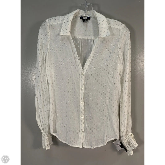 Blouse Long Sleeve By Paige In White, Size: Xs
