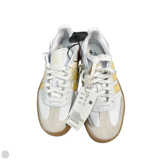 Shoes Sneakers Platform By Adidas In White & Yellow, Size: 8
