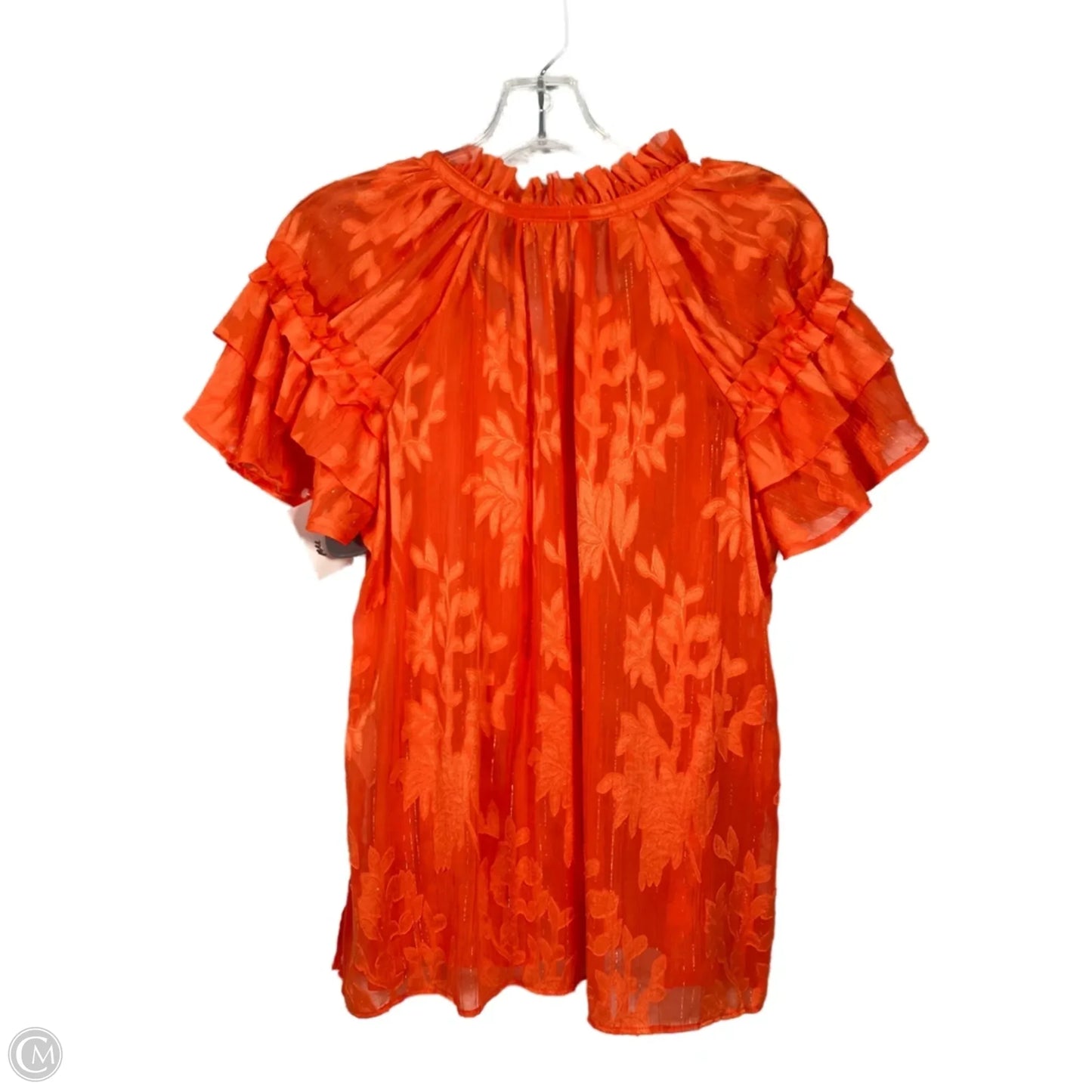 Blouse Short Sleeve By Chicos In Orange, Size: M