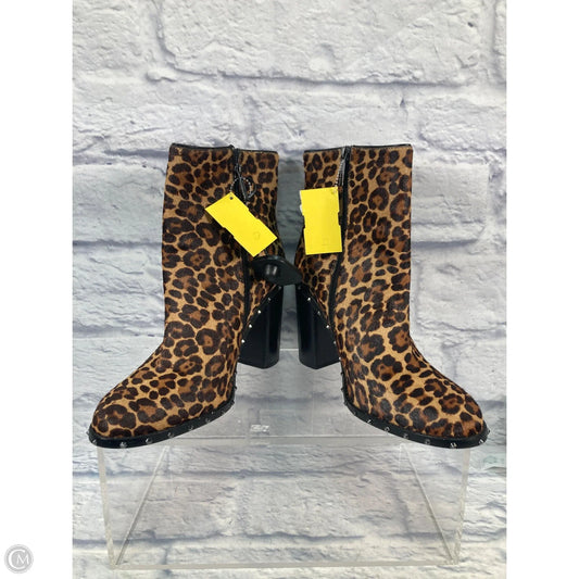 Boots Ankle Heels By Gianni Bini In Animal Print, Size: 10