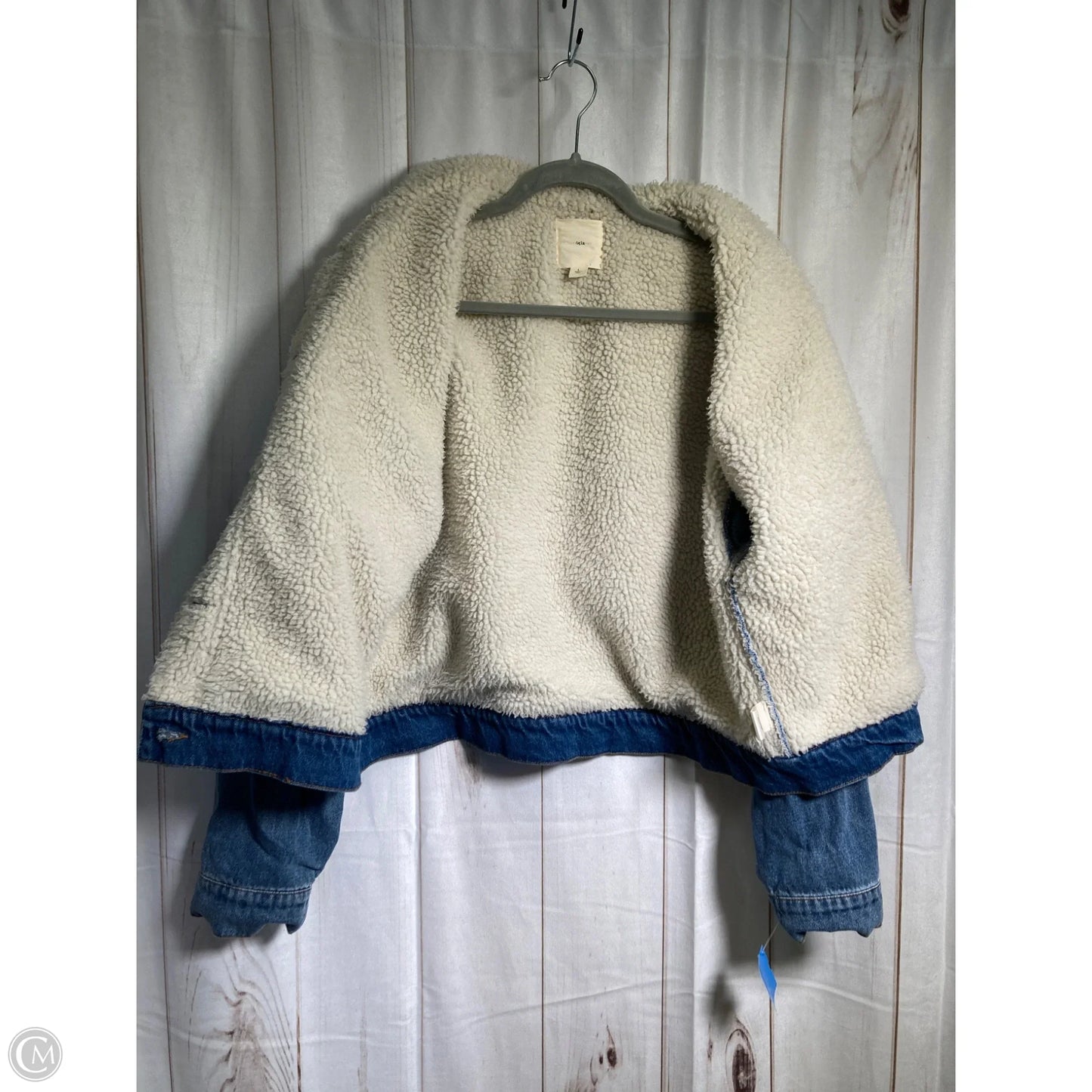 Jacket Denim By Clothes Mentor In Blue Denim, Size: L