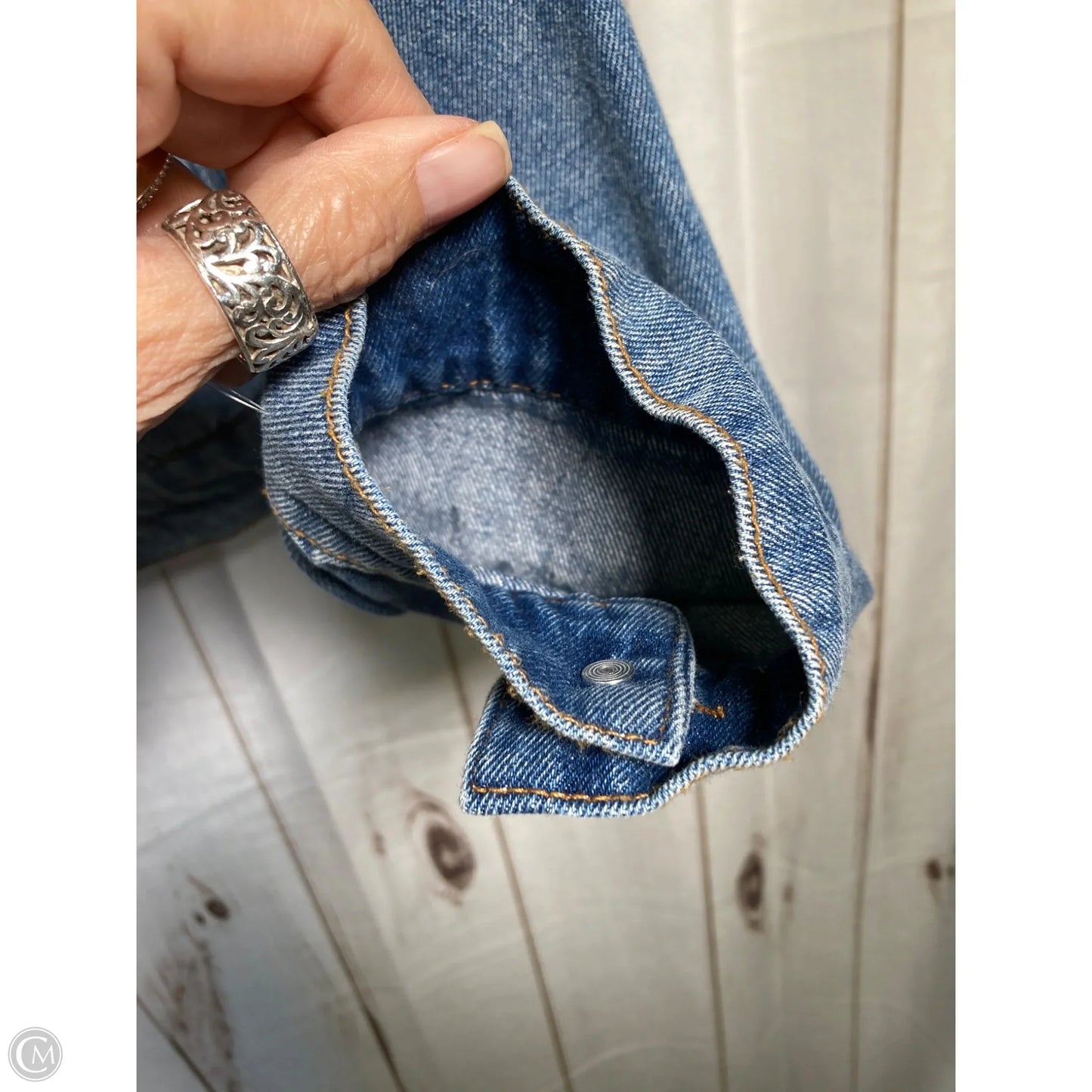 Jacket Denim By Clothes Mentor In Blue Denim, Size: L