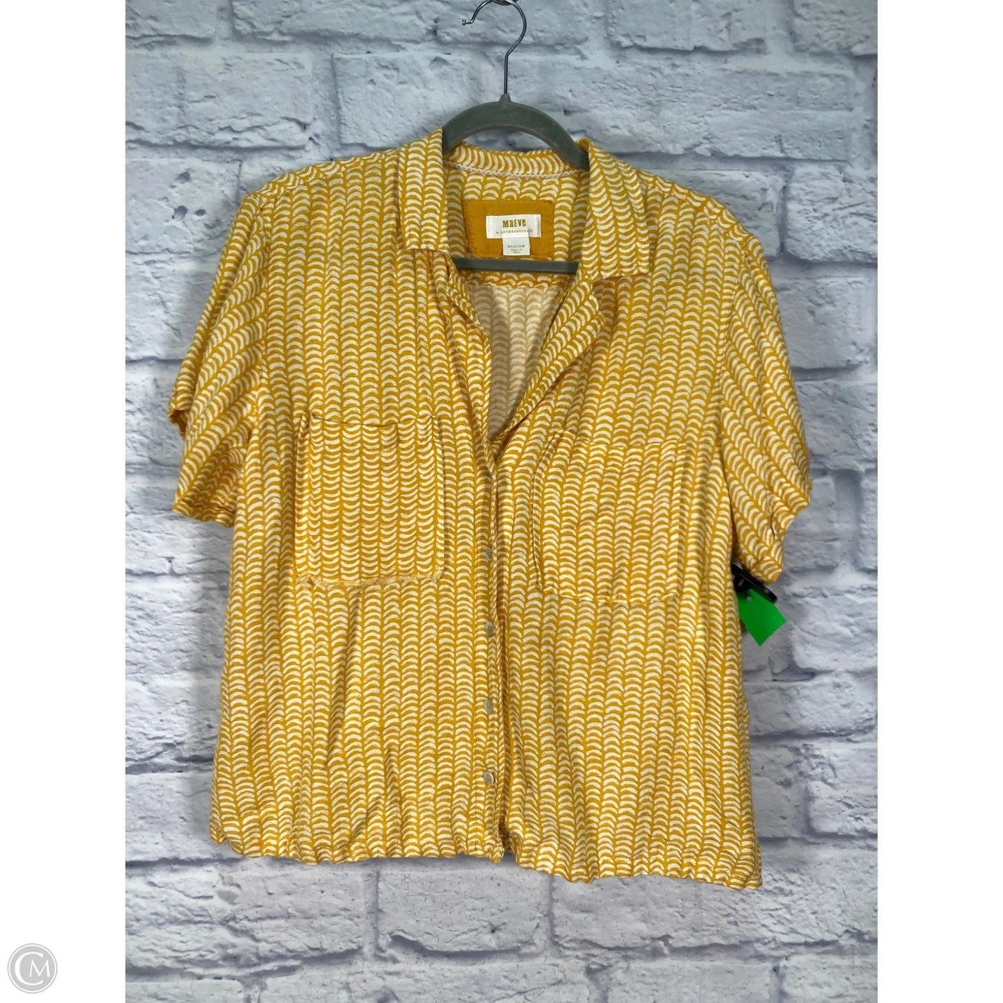 Top Short Sleeve By Maeve In Yellow, Size: M